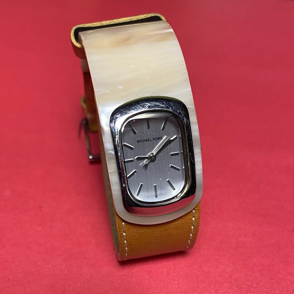 Michael Kors Leather/Ceramic Band Watch
